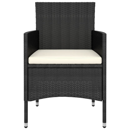 5-delige Loungeset poly rattan Zwart