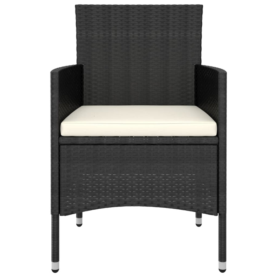 5-delige Loungeset poly rattan Zwart