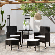 Loungeset 5-delig poly rattan zwart