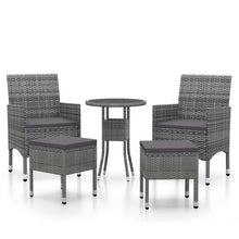 5-Delige Loungeset Poly Rattan Grijs