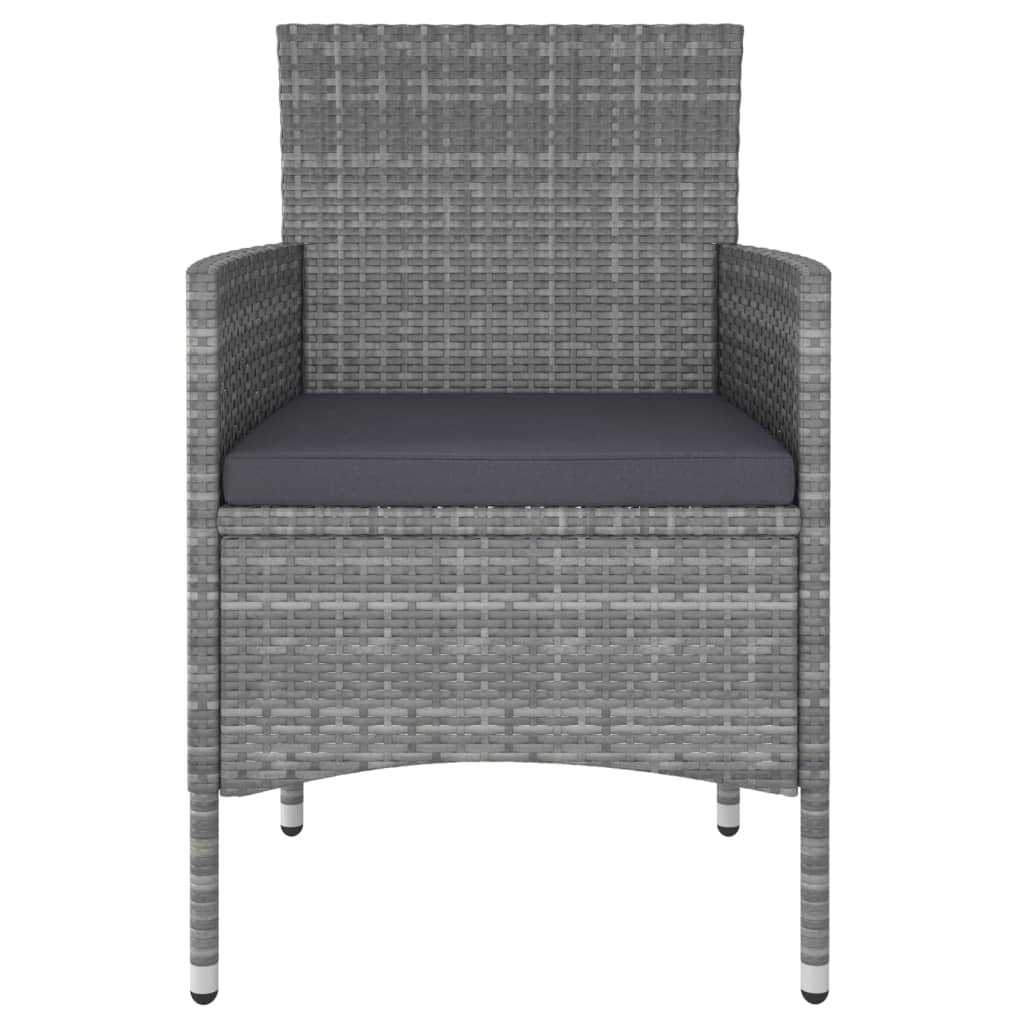 5-Delige Loungeset Poly Rattan Grijs