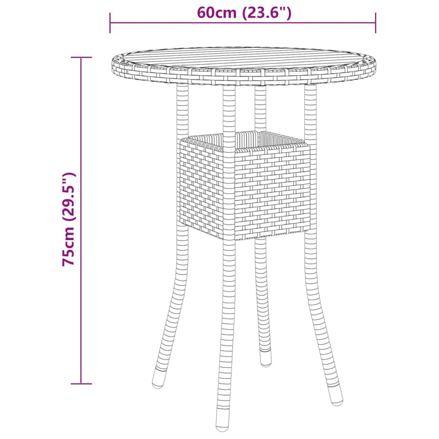 5-delige Loungeset poly rattan Bruin