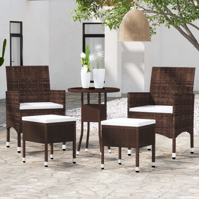 5-delige Loungeset poly rattan Bruin