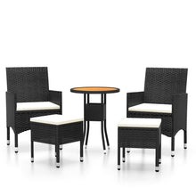 5-delige Loungeset poly rattan Zwart