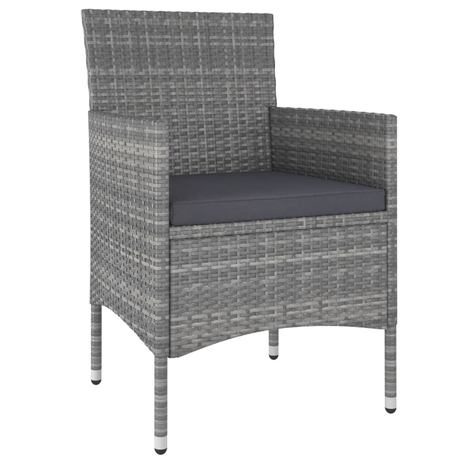 5-delige Loungeset poly rattan Grijs