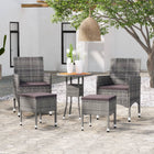 5-delige Loungeset poly rattan Grijs