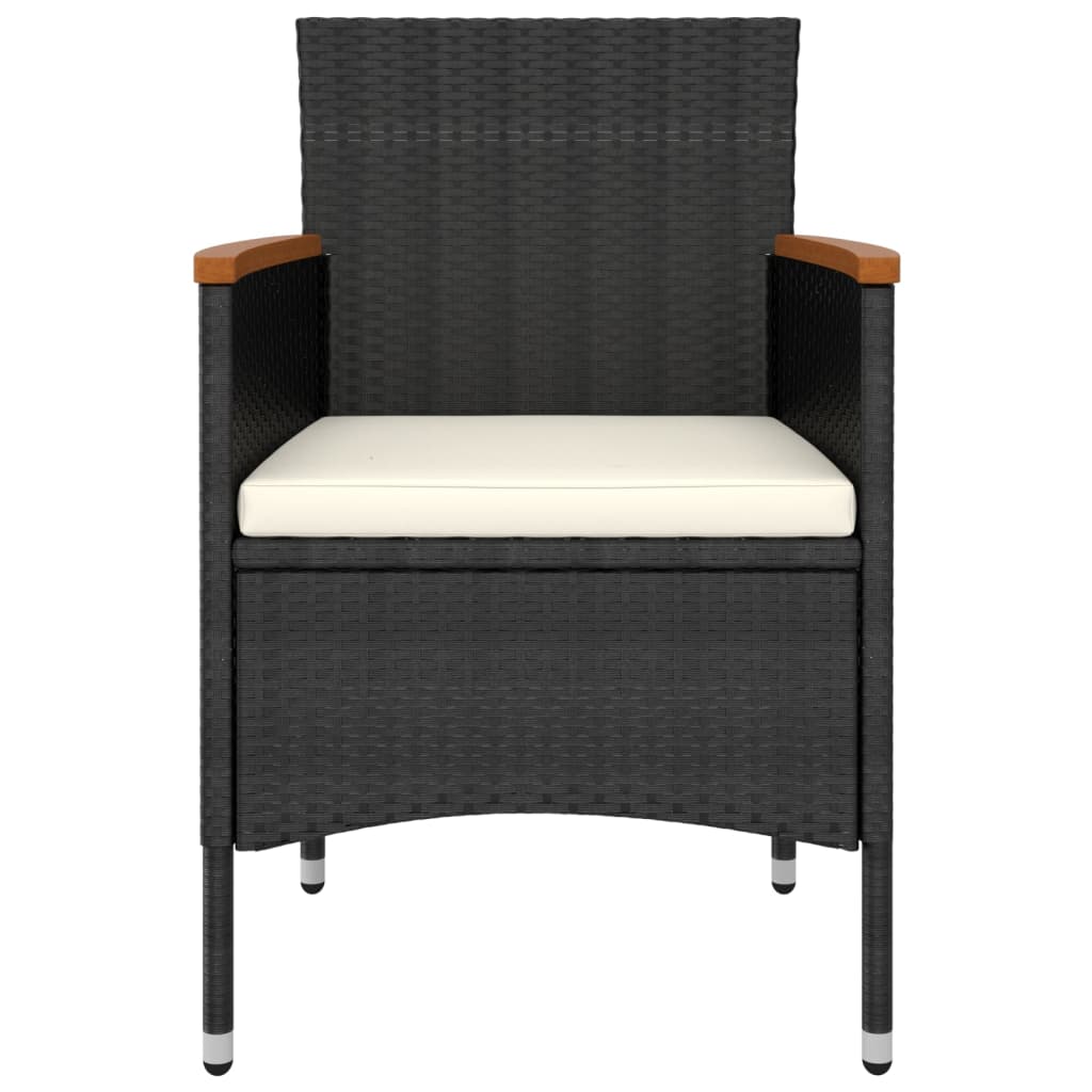 5-Delige Loungeset Poly Rattan Zwart