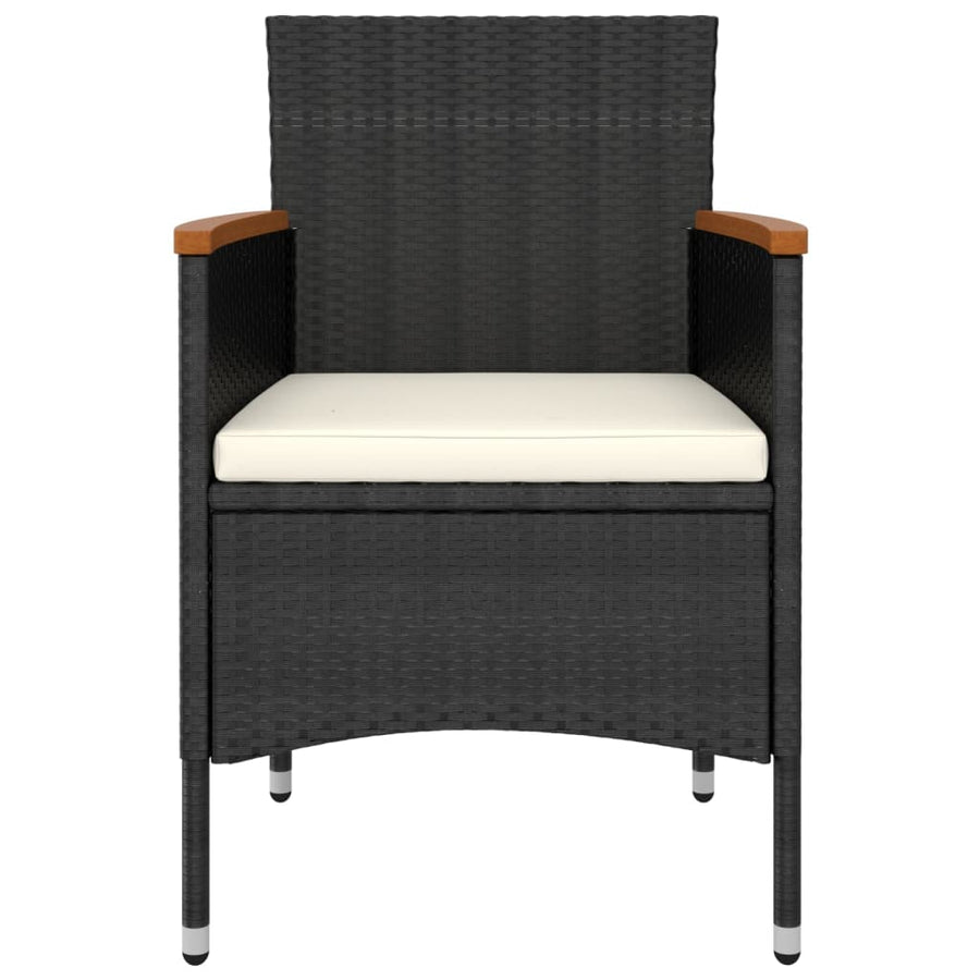 5-Delige Loungeset Poly Rattan Zwart