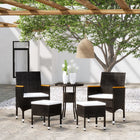 5-Delige Loungeset Poly Rattan Zwart