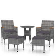 5-delige Loungeset poly rattan Grijs