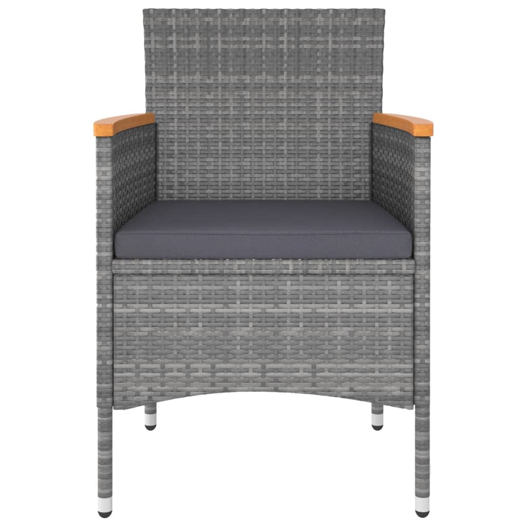 5-delige Loungeset poly rattan Grijs