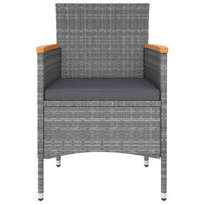5-delige Loungeset poly rattan Grijs