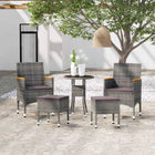 5-delige Loungeset poly rattan Grijs