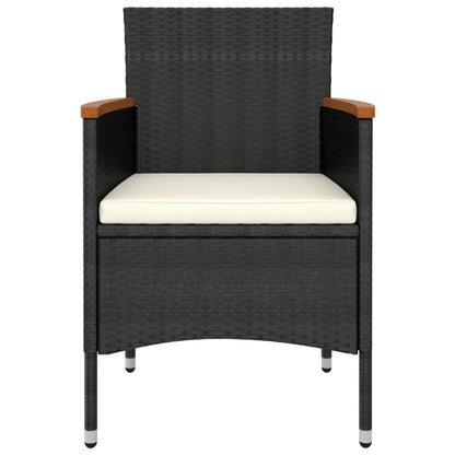 5-Delige Loungeset Poly Rattan Zwart