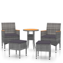 5-delige Loungeset poly rattan Grijs