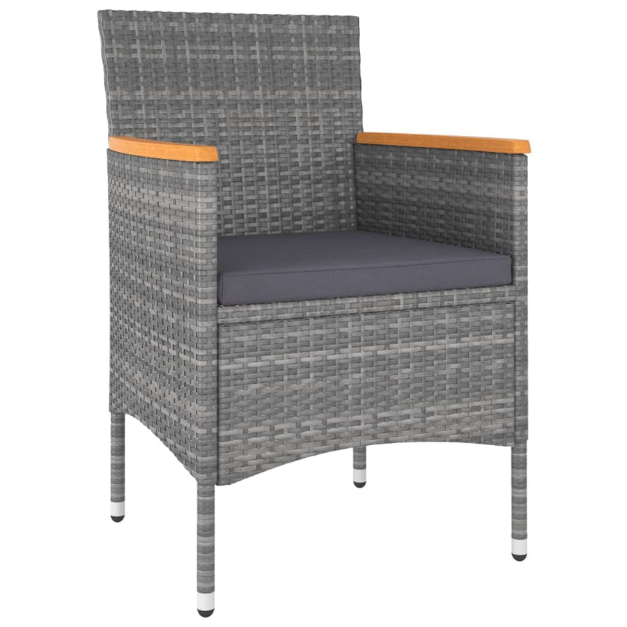 5-delige Loungeset poly rattan Grijs