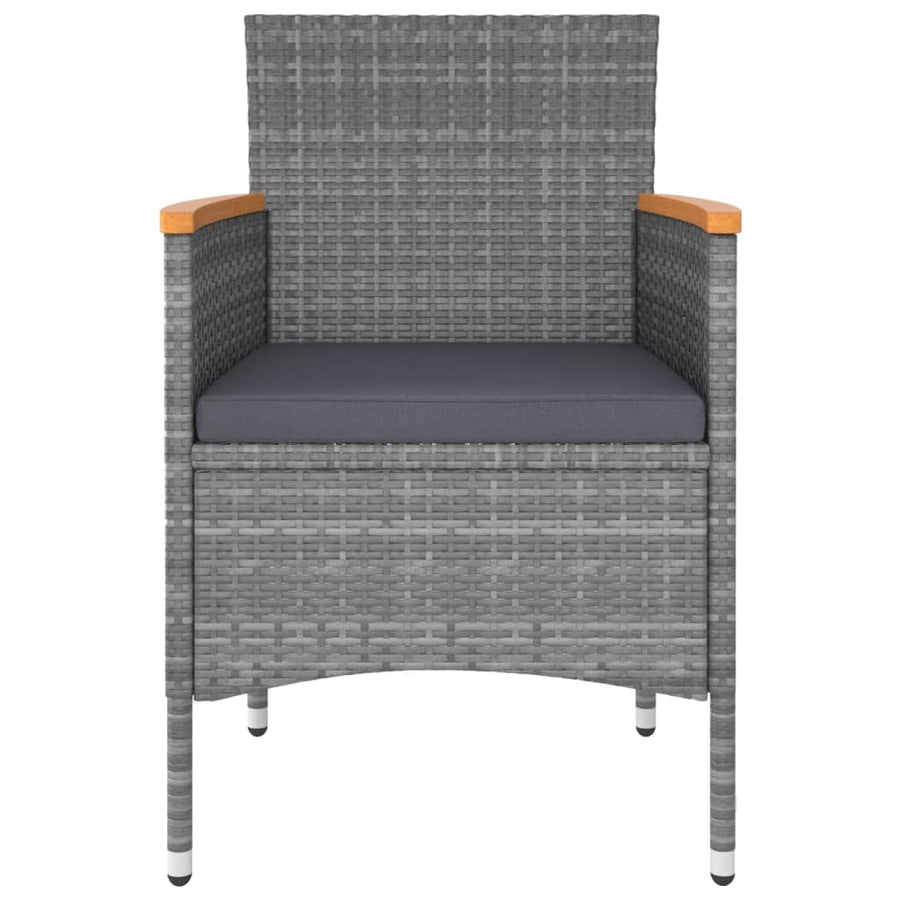 5-delige Loungeset poly rattan Grijs