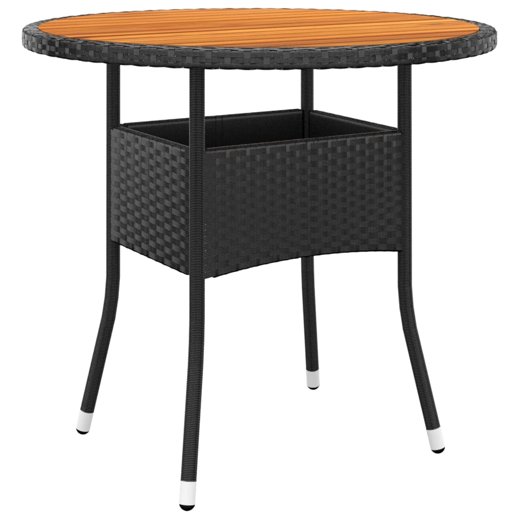 3-Delige Tuinset Poly Rattan Zwart