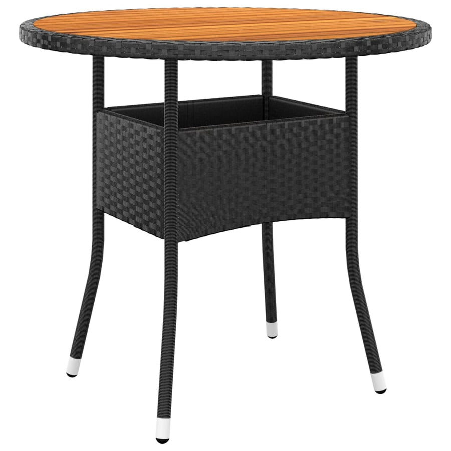 3-Delige Tuinset Poly Rattan Zwart