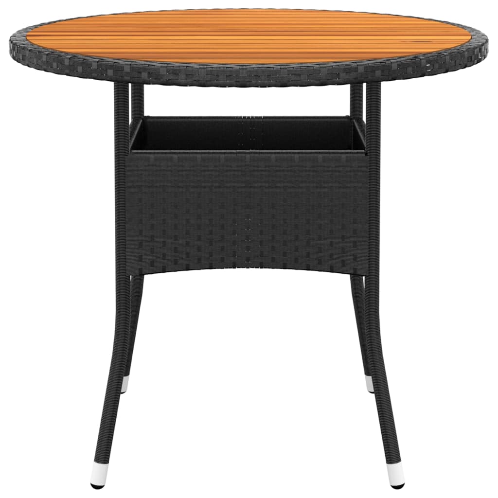 3-Delige Tuinset Poly Rattan Zwart