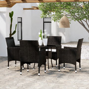 Tuinset poly rattan 5-delig zwart