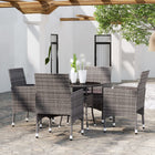 5-Delige Tuinset Poly Rattan Grijs