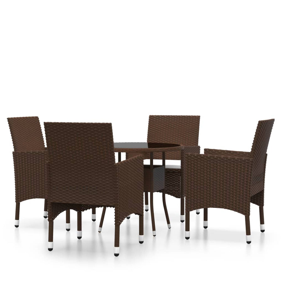5-Delige Tuinset Poly Rattan Bruin