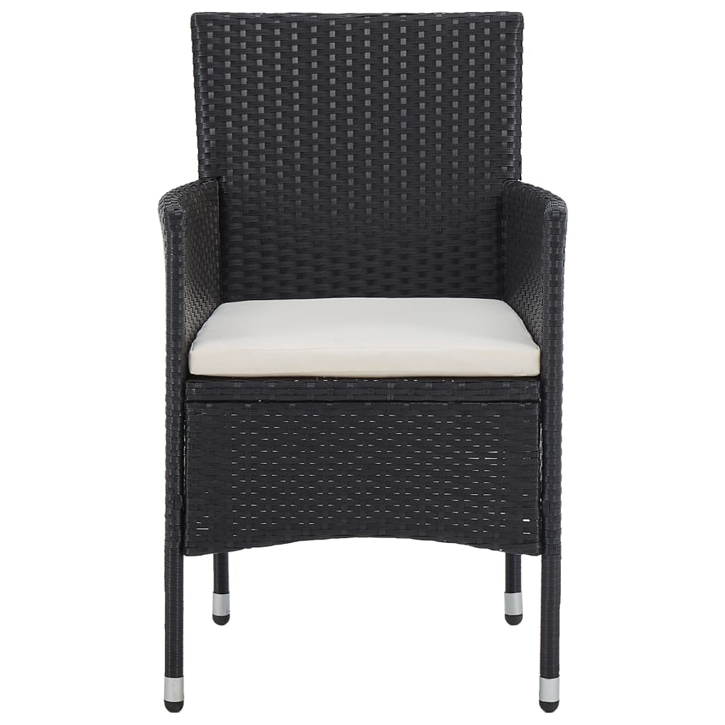 5-Delige Tuinset Poly Rattan Zwart