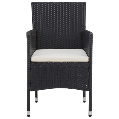 5-Delige Tuinset Poly Rattan Zwart