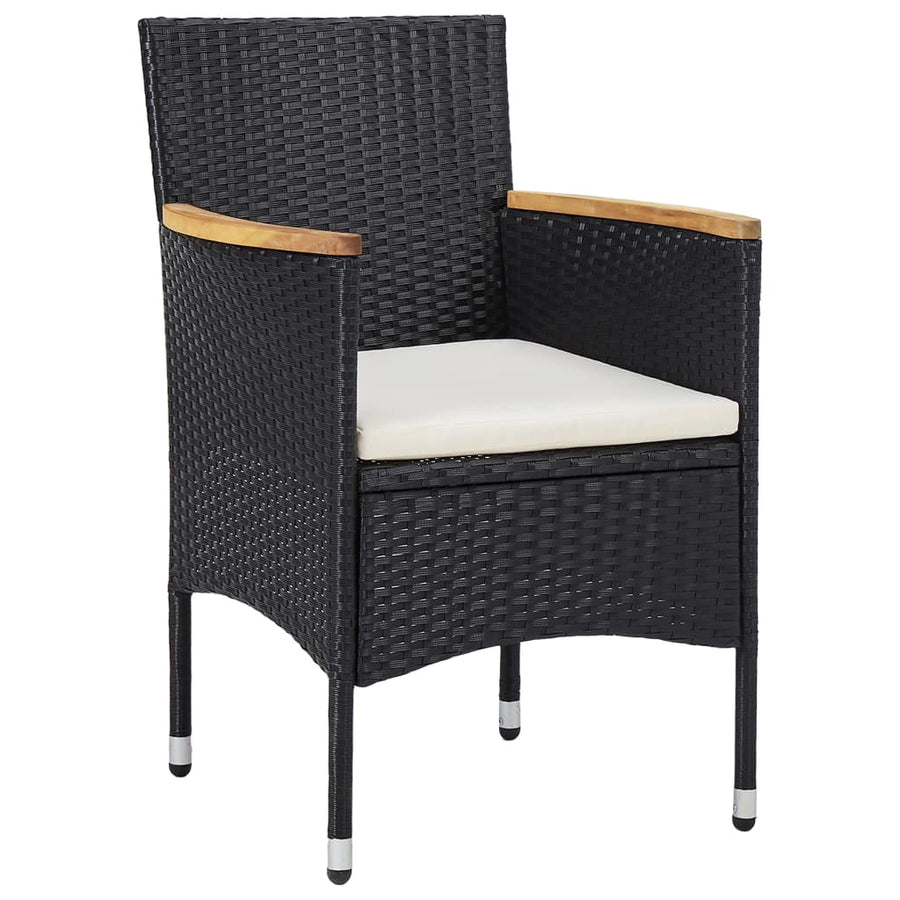 5-Delige Tuinset Poly Rattan Zwart