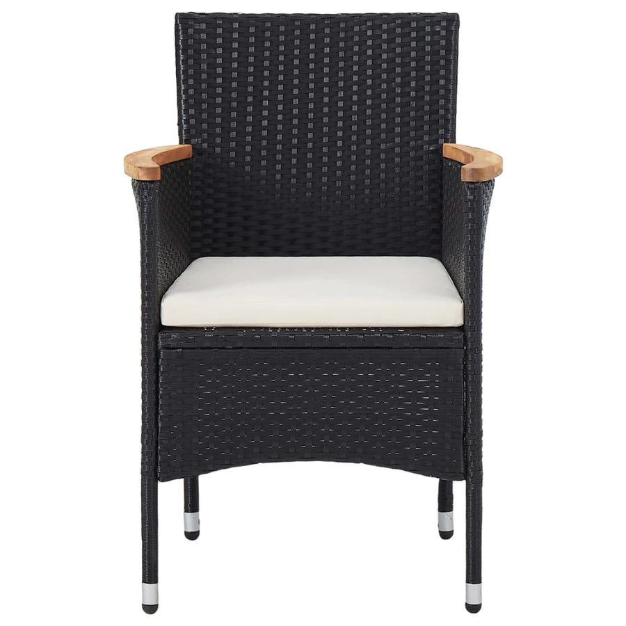 5-Delige Tuinset Poly Rattan Zwart