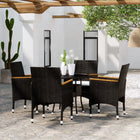 5-piece Outdoor Lounge Set poly rattan black