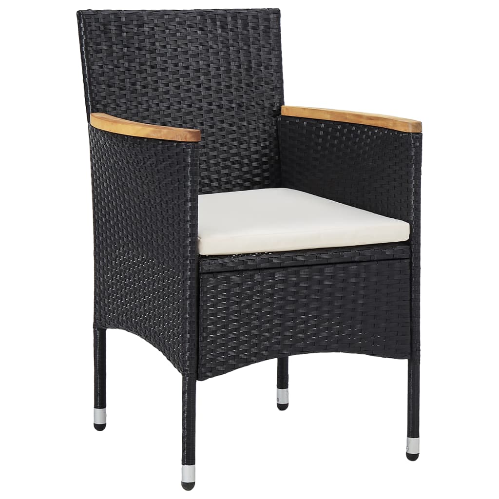 5-Delige Tuinset Poly Rattan Zwart