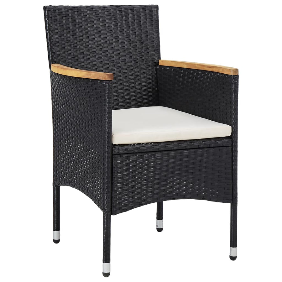 5-Delige Tuinset Poly Rattan Zwart