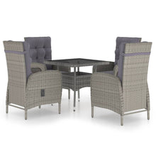 -Delige Tuinset Poly Rattan En Glas 5 Grijs