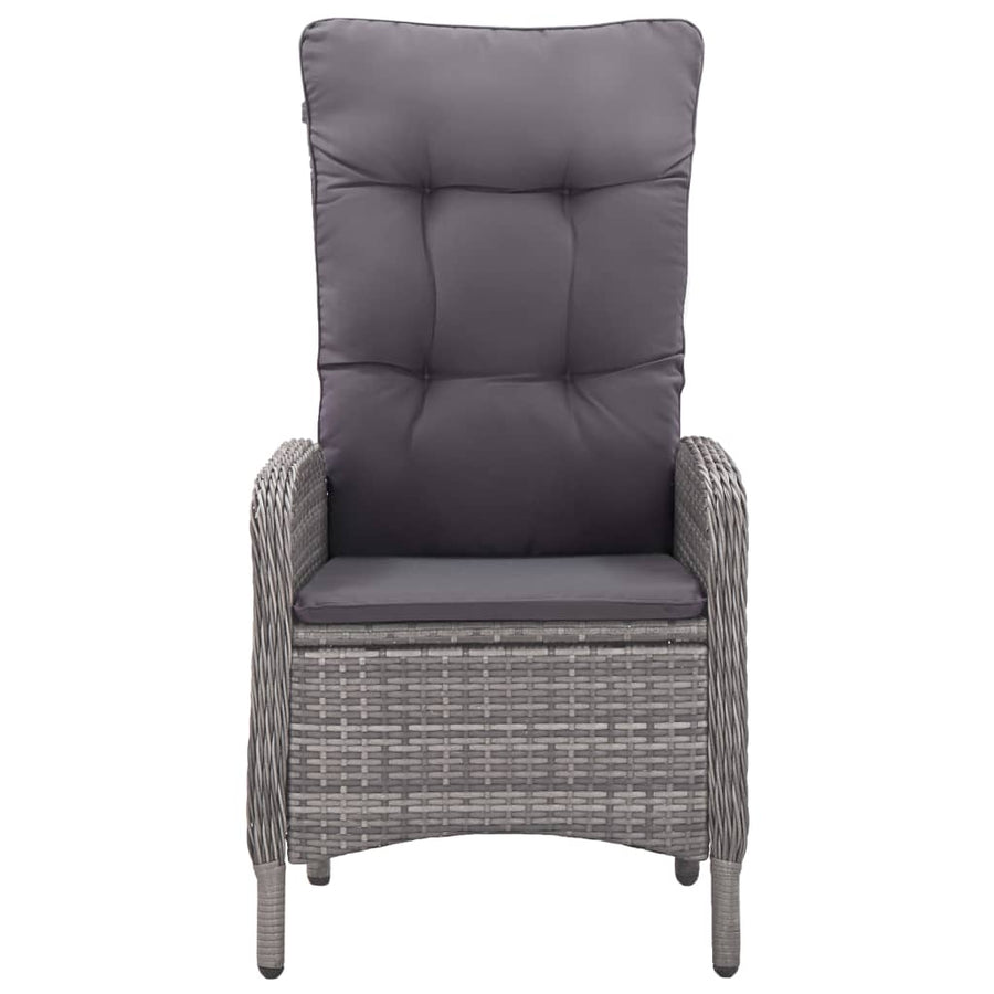 -Delige Tuinset Poly Rattan En Glas 5 Grijs