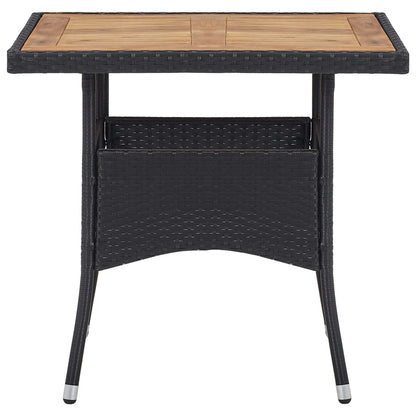 -Delige Tuinset Poly Rattan En Acaciahout 5 Zwart en bruin