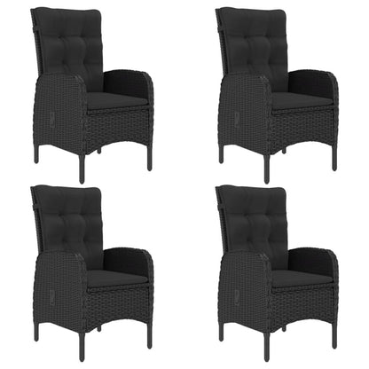 -Delige Tuinset Poly Rattan En Acaciahout 5 Zwart en bruin