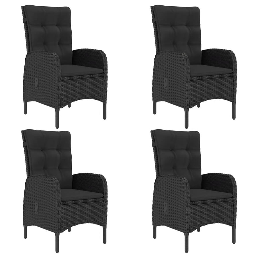 -Delige Tuinset Poly Rattan En Acaciahout 5 Zwart en bruin