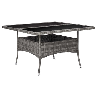 -Delige Tuinset Poly Rattan En Glas 9 Grijs