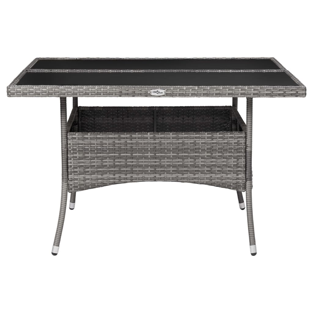 -Delige Tuinset Poly Rattan En Glas 9 Grijs