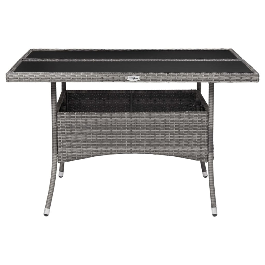 -Delige Tuinset Poly Rattan En Glas 9 Grijs