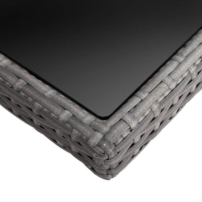 -Delige Tuinset Poly Rattan En Glas 9 Grijs