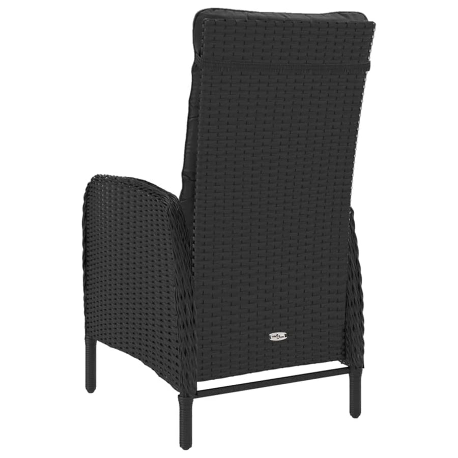-Delige Tuinset Poly Rattan En Glas 9 Zwart