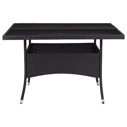 -Delige Tuinset Poly Rattan En Glas 9 Zwart