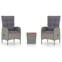 3-Delige Bistroset Poly Rattan En Acaciahout Grijs en bruin