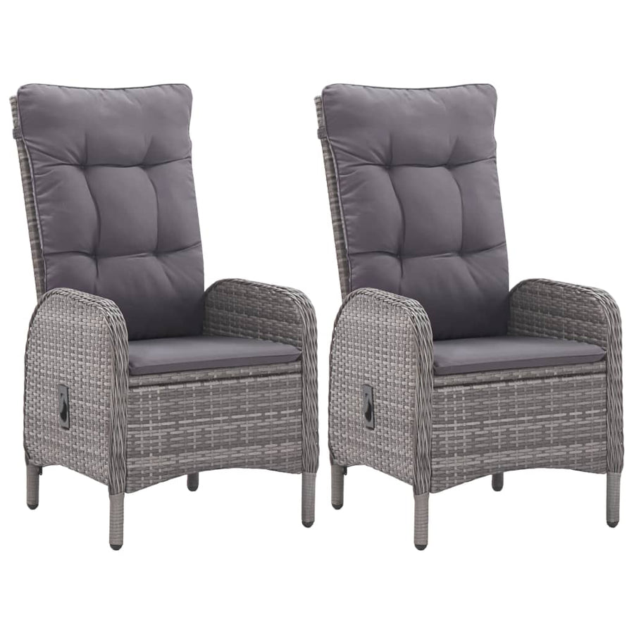 3-Delige Bistroset Poly Rattan En Acaciahout Grijs en bruin