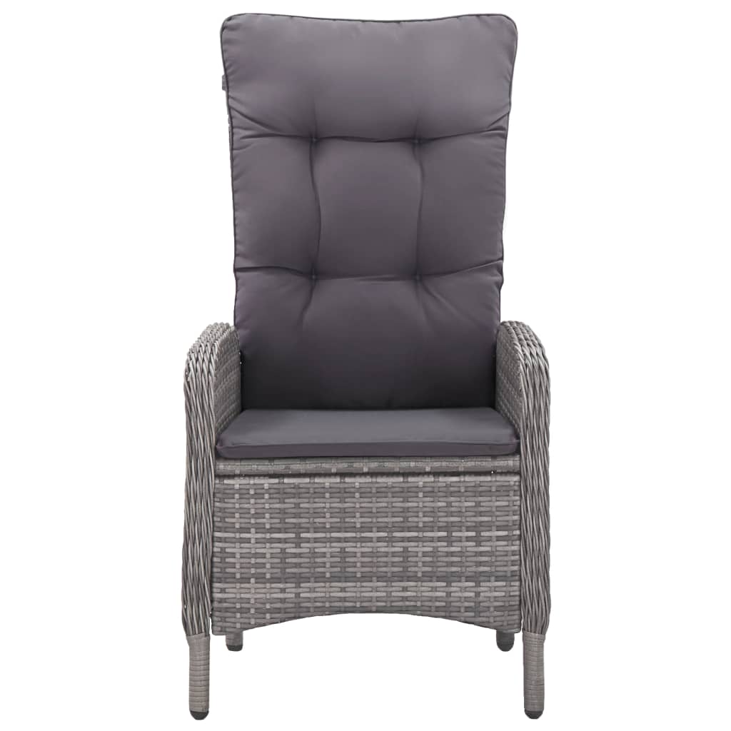 3-Delige Bistroset Poly Rattan En Acaciahout Grijs en bruin