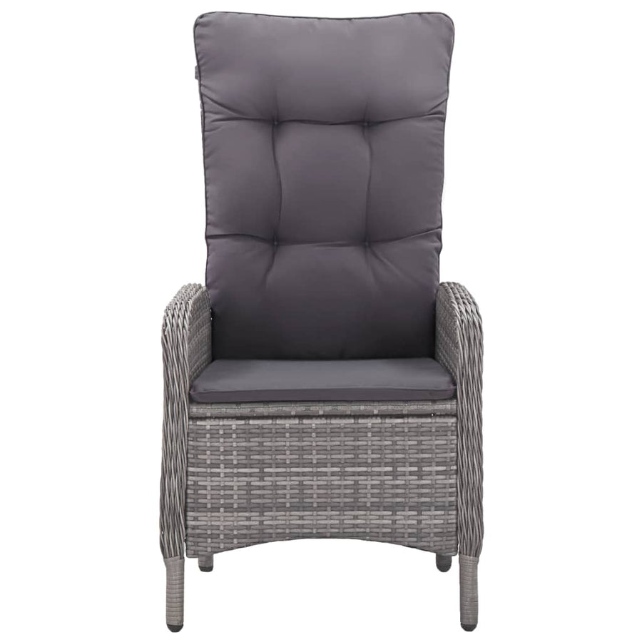 3-Delige Bistroset Poly Rattan En Acaciahout Grijs en bruin