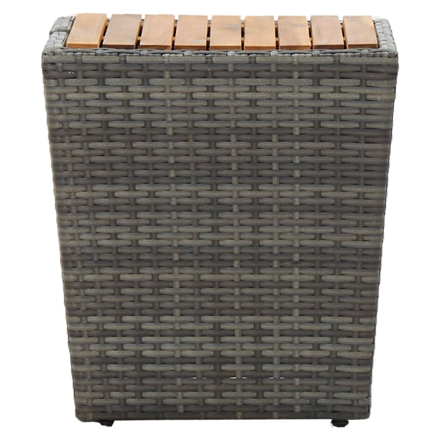 3-Delige Bistroset Poly Rattan En Acaciahout Grijs en bruin